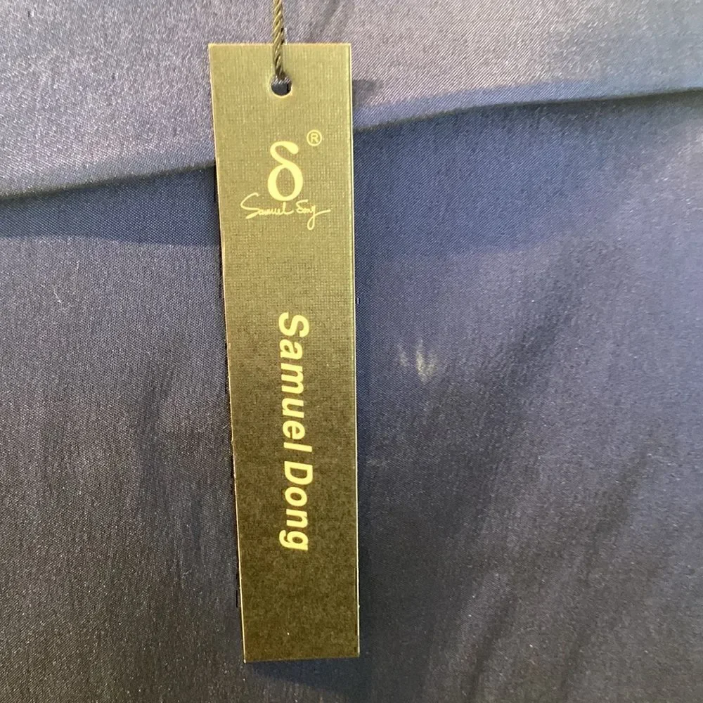 NWT Samuel Dong Royal Blue Taffeta Stretch 2 Piece Set Midnight  Blue Large - Picture 5 of 13